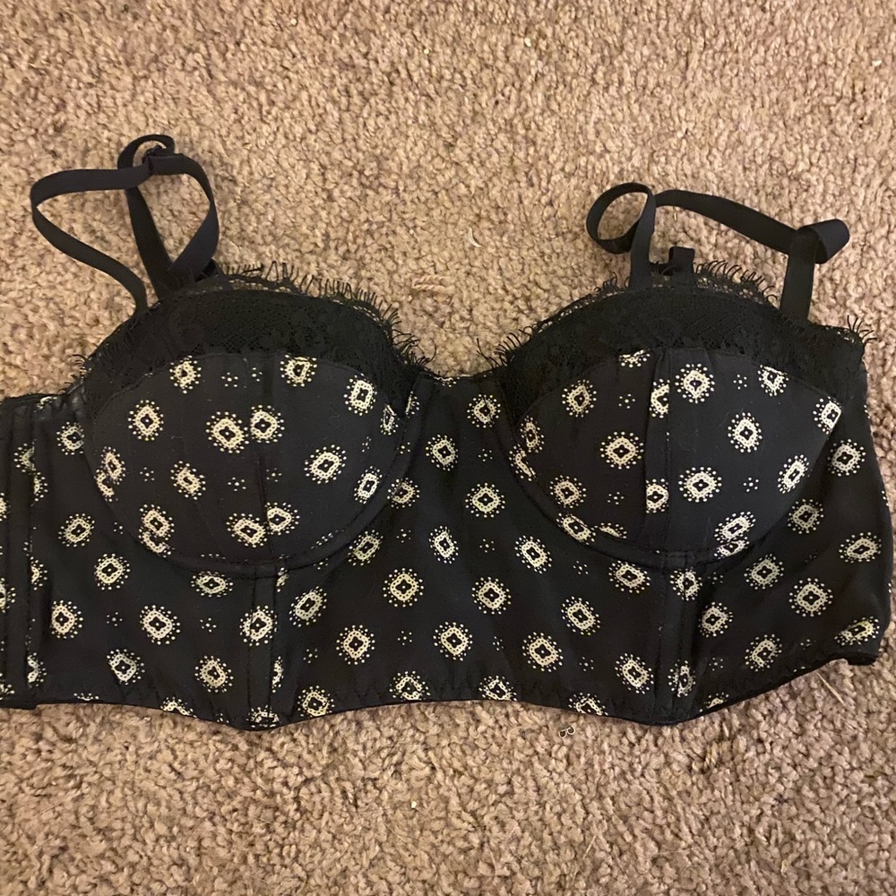 Black and cream bra